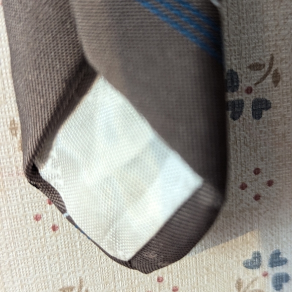 Dior Gray Brown Black Blue Red Diagonal Striped Ties Silk Poly Blend Italy USA - Picture 7 of 14